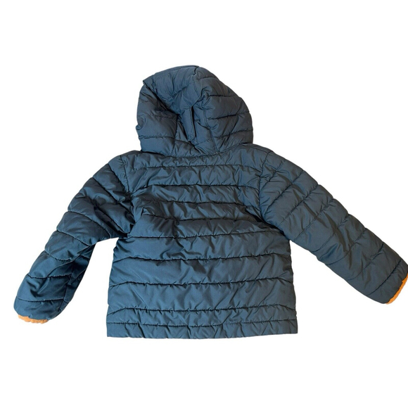 COLUMBIA Powder Lite Boys Hooded Jacket 3T Black-Grey-Orange - Picture 4 of 12